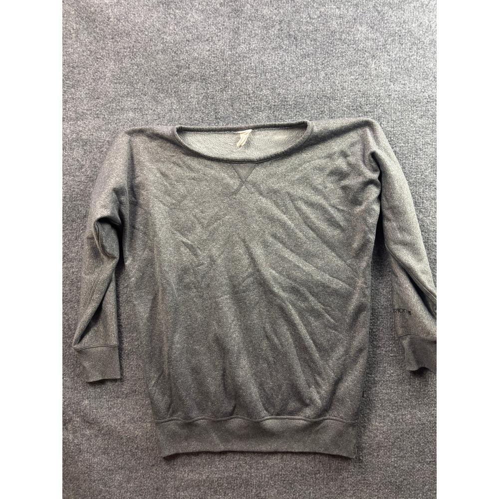 Burton Crimson Fleece Sweatshirt Women XL Gray Boat Neck Thumbhole Pullover